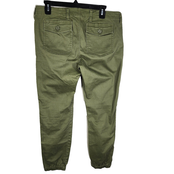 Cabi Womens Traveler Cargo Jogger Pants Olive Green Utility Size 4 Ankle Zip - Picture 2 of 9